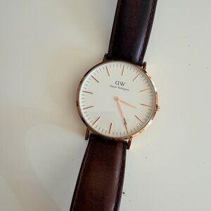 Daniel Wellington Rose Gold and Brown Watch 40mm